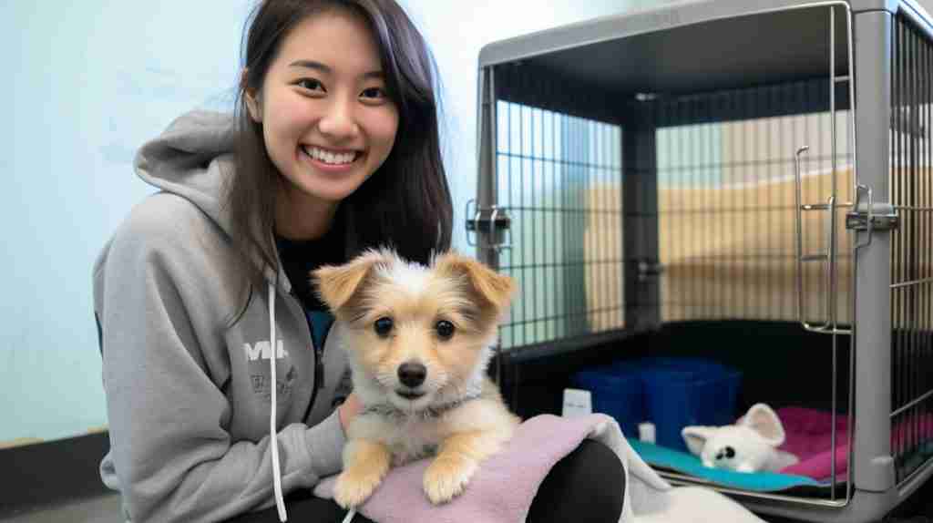 Crate training puppy