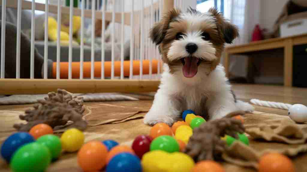 puppy in an exercise pen